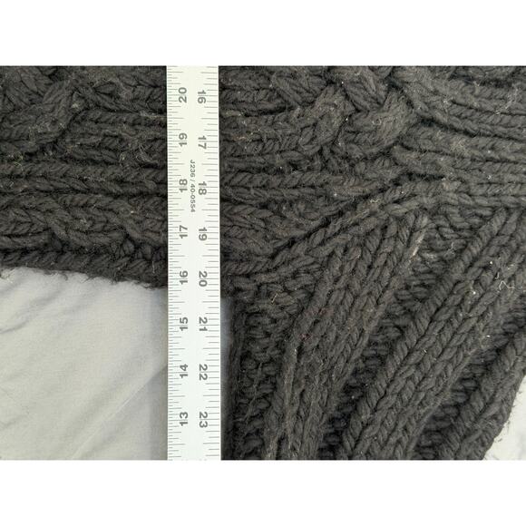 Club Monaco 100% Wool Cable-Knit Toggle Cardigan – Size M (Black) - Picture 3 of 5